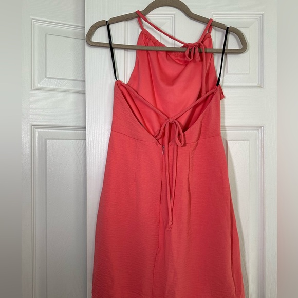Forever 21 Coral Mini Dress Open Back with Ties - Picture 3 of 5